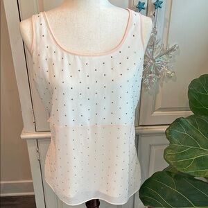 Express Elegant Pink and White Sleeveless Top